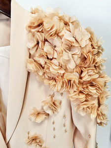 Vestido de Noche Elegante para Mujer con Adornos Florales en 3D - Vestido Formal Estilo Blazer - Vestidos de Moda para Mujer - Product Image 6