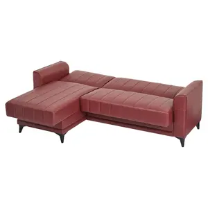 Folding Corner Sofa Bed Ottoman Storage Contract Turkish Furniture Supplier Hotel Project Italian Leather Tufted Manufacturer