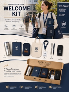 Kit de bienvenue pour l'orientation sur le campus : Sac fourre-tout, gobelet, carnet, cordon et stylo personnalisables avec logo – Ensemble cadeau de bienvenue pour universités – Fournisseur en gros - Product Image 4