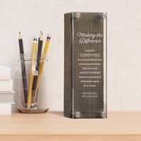 Trophée Tour en Bois et Acrylique Personnalisé avec Texture, Plaque de Récompense en Lucite pour Grands Réalisations