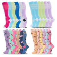 Chaussettes de compression médicales pour infirmières, sur mesure, longues jusqu'au genou, pour marathon, 15-20 mmHg