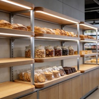 Étagères de présentation pour aliments secs de qualité commerciale, vitrine de présentation, présentoir à fruits avec design 3D pour les épiceries et les mini-marchés
