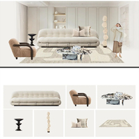 Ensemble canapé moderne de luxe inclinable en forme de L en tissu avec pieds en bois pour appartement, hôtel ou villa, salon