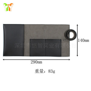 Sac de rangement pour écouteurs en cuir, sac de rangement pliable portable pour câble de données et batterie externe, organisateur de câbles pour écouteurs en cuir artistique - Product Image 3