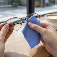Chiffon de nettoyage pour lunettes en microfibre en gros, logo personnalisé, taille adaptable, lingette réutilisable pour lentilles, douce et sans poussière