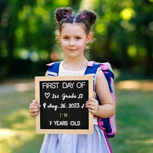 Tableau à messages 10x10 pouces panneau à lettres <span class=keywords><strong>en</strong></span> feutre interchangeable 725 lettres triées prédécoupées pour décor de salle de classe scolaire - Product Image 2