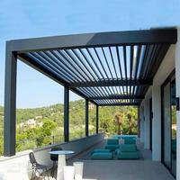 Kit de pergola à lames orientables en aluminium, auvent d'ombrage imperméable pour jardin, pavillon motorisé extérieur, gazebo, pergola bioclimatique