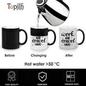 Topjlh Bán Buôn Thăng Hoa Khoảng Trống Đầy Đủ Màu Sắc Thay Đổi Gốm Cốc Cà Phê Tùy Chỉnh In Đầy Màu Sắc Bề Mặt Ma Thuật Cup - Product Image 4