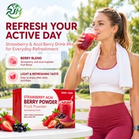 Poudre de café aromatisée à la fraise et à l'açaï OEM/ODM, mélange de café aux fruits personnalisé, goût rafraîchissant pour les boissons