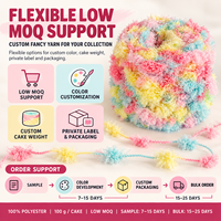 Fil fantaisie touffeté ombré à pompons, couleur bonbon pastel, moelleux, pour coussin au crochet et punch needle DIY, faible MOQ, vente en gros