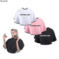 Capes de maquilleur miniatures personnalisées Wanmei avec logo, pour salons de beauté, clients, tabliers courts, tabliers pour cheveux, capes de maquilleur miniatures roses