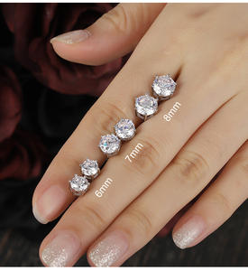 Boucles d'oreilles créoles solitaires en or massif plaqué or 10K 14K 18K certifiées IGI GIA, diamants cultivés en laboratoire CVD de 1 à 2 carats - Product Image 2