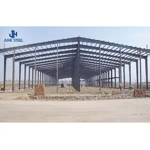 Hızlı inşaat prefabrik geniş açıklıklı H kiriş i kiriş sonrası çelik yapı çerçeve lojistik depo