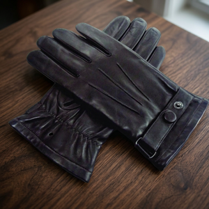 Gants de vélo d'hiver haut de gamme unisexes, compatibles écran tactile, chauds, respirants, tendance, pour le cyclisme, en similicuir gaufré 7308, emballage inclus - Product Image 1