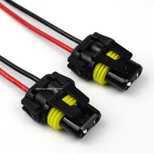 for H8 H11 H11 / H8 - 881 Universal Car Headlight Bulb Adapter Car Auto LED Fog Lamps Wiring Harness Adapter Sockets Plug