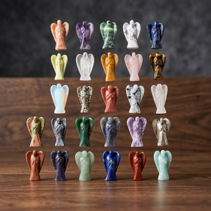 Natural Crystal <b>Angel</b> Figurine Hand Carved Gemstone Statue Polished Healing <b>Ornament</b> for Home Decor Gift - Product Image 3