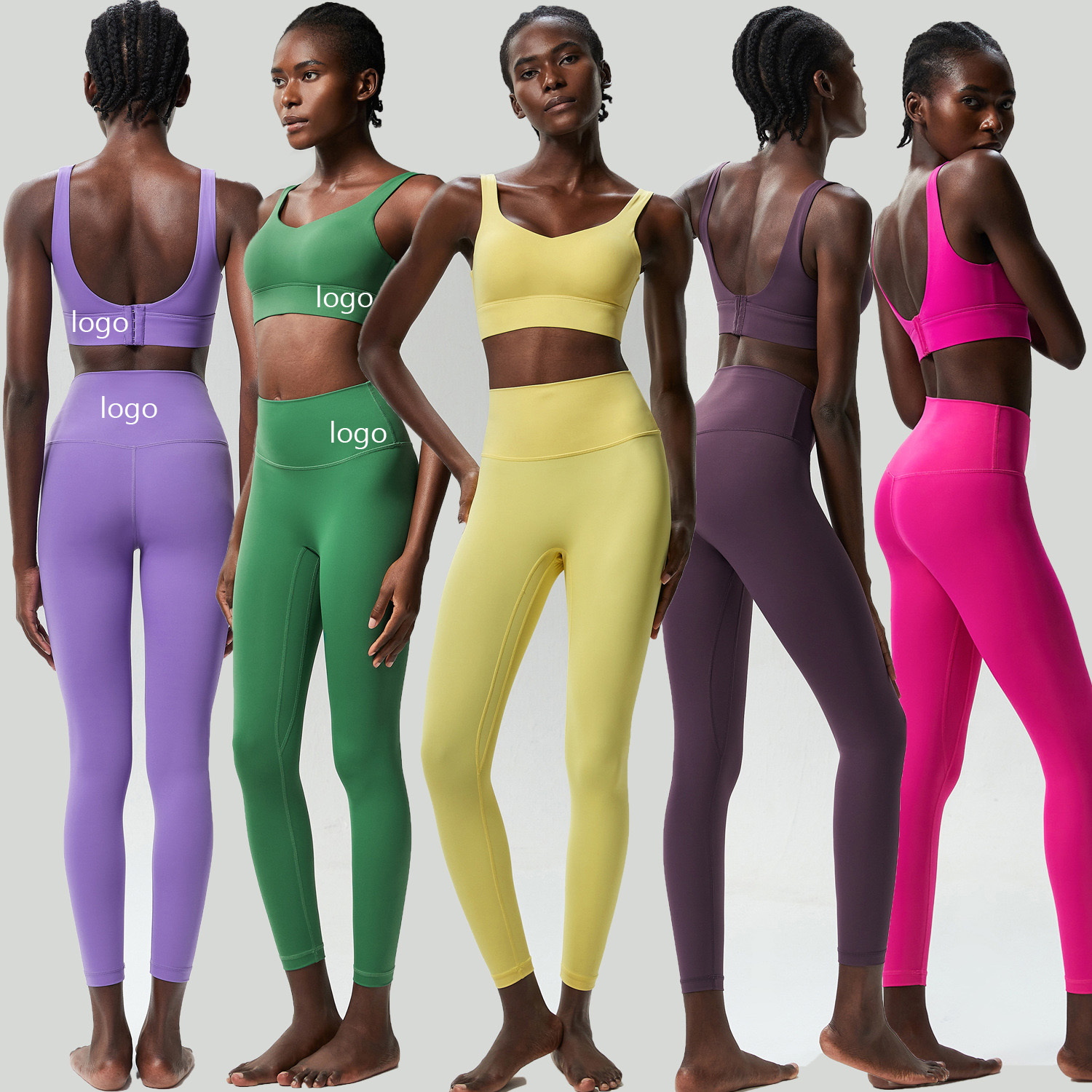 Sports Fitness Yoga Wear Set Bra Womens Backless Sexy Gym Breathable Quick Drying Running Leggings Pants Wholesale Customization