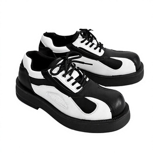Mocasines Derby Vintage para Hombre, Color Negro y Blanco, para Oficina y Carrera Profesional, Transpirables, con Suelas Gruesas Antideslizantes, Resistentes al Desgaste y Ligeros - Product Image 2