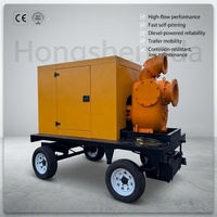 Bomba de Agua Autocebante de Hierro Fundido para Motor Diésel 200-500 M³/h, Control de Riego, Emergencia, Tipo Remolque, Alto Caudal, Grupo Electrógeno, CE ISO