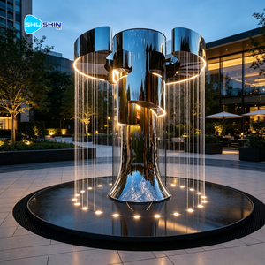 <span class=keywords><strong>Fontana</strong></span> a Cascata in Acciaio Inox Personalizzata con Design Moderno in Stile Rust Art e Tenda d'Acqua per Decorazione Giardino Esterno - Product Image 2