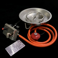 Kit de brûleur à gaz rond en acier inoxydable de 300 mm pour foyer extérieur et cheminée.