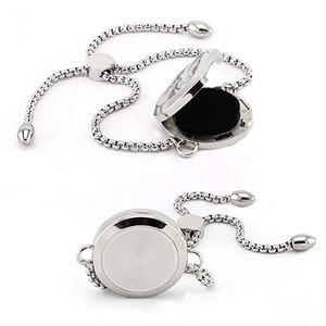 Bracelet diffuseur de parfum aromatique en acier inoxydable, bijou d'aromathérapie, médaillon diffuseur d'huiles essentielles, vente en gros, livraison gratuite - Product Image 5