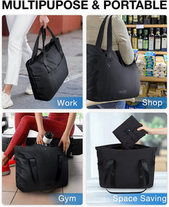 Foldable Tote <b>Bag</b> <b>Large</b> <b>Shoulder</b> <b>Bag</b> Top Handle Handbag With Zipper - Product Image 6