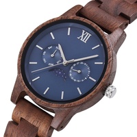 Simple élégant Style forêt montre-bracelet en bois calendrier semaine Phase de lune affichage mouvement à Quartz Seiko 20mm verre modèle de mode