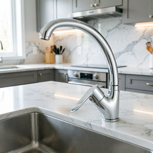 Robinet de cuisine moderne monotrou à poser sur évier, corps en alliage de zinc, cartouche céramique, idéal pour hôtels et appartements - Product Image 5