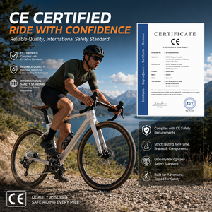 Bicicleta de Carretera y Ciudad GRAVEL V3 con Cuadro de Fibra de Carbono, Frenos de Disco Hidráulicos, Ruedas de Aleación 700C, Durable, Hardtail, Aerodinámica, para Ciclismo - Product Image 5