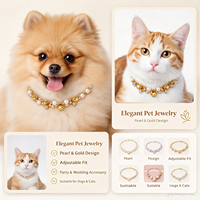Colliers et accessoires de luxe pour animaux de compagnie : Collection de colliers perlés en perles, bijoux en pierres précieuses et cristaux, motif nœud pour chats et petits chiens