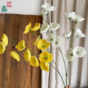 Fleurs de pavot en soie, couleurs mélangées, bouquet de mariage réaliste, fleurs artificielles à tenir à la main, style moderne - Product Image 4