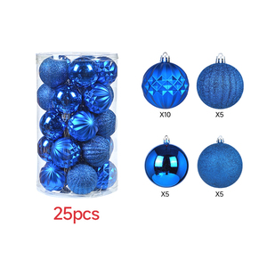 25 Stück 6cm 10 Farben Glitzer Weihnachtskugeln Hängende Baumschmuck-Set Bruchsichere Kunststoff-Weihnachtskugeln - Product Image 4