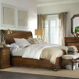 American Style <b>White</b> Solid Wood Carved <b>Bed</b> <b>Frame</b> with Ornate Headboard, Queen/<b>King</b> Size Bedroom Furniture - Product Image 3