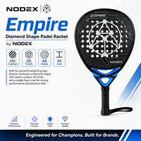 Raquette de padel NODEX en forme de diamant pour une puissance d'attaque élevée, raquette de padel de haute qualité, vente chaude, raquette de padel en fibre de carbone 12K personnalisée