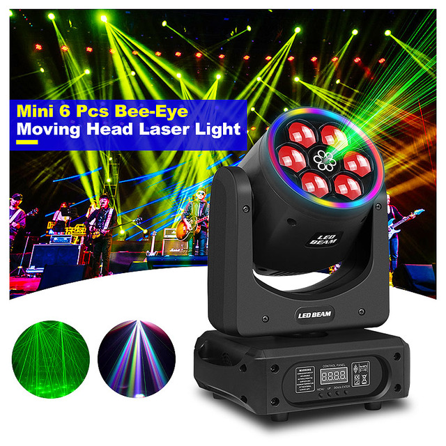 SHTX High Cost Performance Mini Laser Moving Head Stage Light for Disco Dj Party Club 6 Eye Bee Dmx Moving Head With Gobo