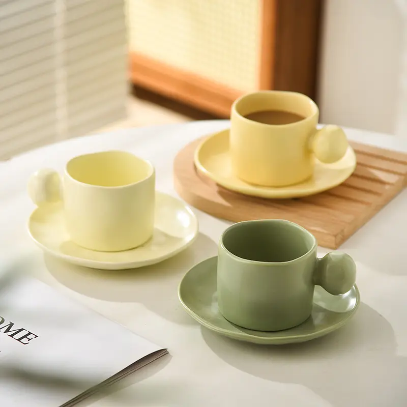 MSH Laser gravierte Home Hand Prise 10 Unzen minimalist ischen Stil Porzellan Kaffeetasse mit Untertasse