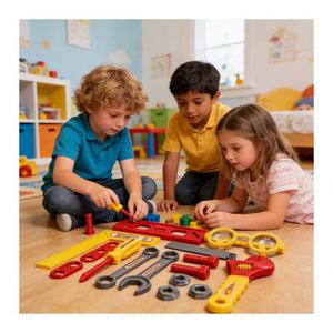 Juego de Herramientas de Aprendizaje Temprano, Banco de Trabajo de Madera, Caja de Herramientas, Juguete de Ingeniero, Taladro, Juego de Construcción, Juego de Imitación, Juguete de Habilidades Motoras - Product Image 5