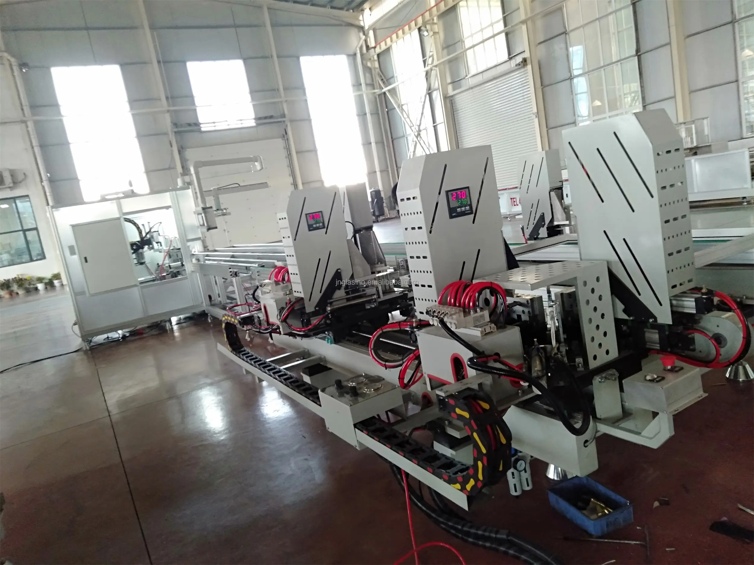 Hot sale 4 heads CNC welding machine and CNC cleaning machine for uPVC window door making