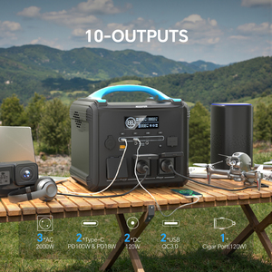 Stock UE Livraison Directe Usine Newsmy Centrale Électrique Portable 1kWh 2000W Charge Rapide 1.3h Générateur Solaire UPS pour Extérieur et Sauvegarde Domestique - Product Image 2