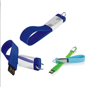 Unidade USB em forma de pulseira de silicone, pen drive de PVC de 1GB a 64GB com interface USB 2.0, mini disco USB