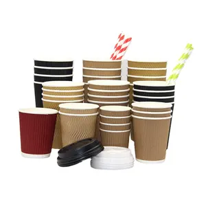 咖啡杯批发定制一次性纸咖啡杯6盎司8盎司12盎司各种饮料