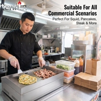 Plancha Eléctrica Comercial de Acero Inoxidable y Carbono para Bares y Restaurantes, Parrilla Teppanyaki