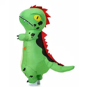 Fantasia inflável de dinossauro para crianças, traje inflável para crianças e adultos, inflável, halloween