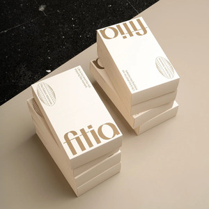 Tùy chỉnh cá nhân màu be kem màu bìa các tông giấy vận chuyển bưu phẩm hộp dây kéo Dải Nước Mắt - Product Image 2