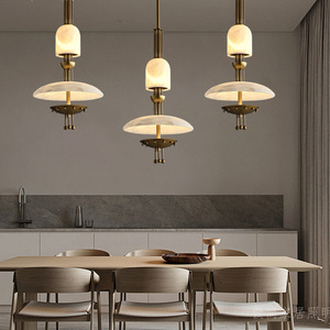Modern Retro Glass <b>Chandelier</b> Led <b>Lights</b> E26 Single Head Round Pendant For Dining Bedroom Living Room Designer Lighting - Product Image 2