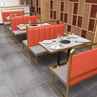Ensemble de mobilier de luxe moderne en marbre durable de haute qualité pour restaurant extérieur, hôtel, bar, banquette, canapé, table et chaise de café scolaire