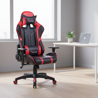 Chaise de jeu PC pivotante réglable en cuir PU de haute qualité, avec structure en acier, pour gamer