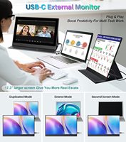 Écran FHD 1080P 100% SRGB 60Hz IPS HDR Haut-parleur intégré Moniteurs de voyage 17,3 pouces Moniteur portable VESA Ordinateur portable Jeux PS4