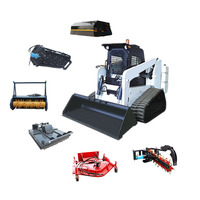 Best Heavy Duty Mini Skid Steer Loader with Brush Grapple Stump Bucket Grapple Attachment